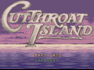 Cutthroat Island title screen for Super Nintendo